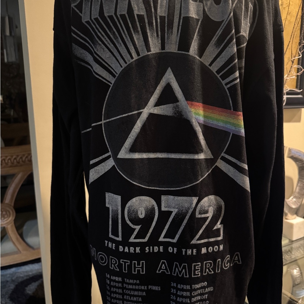 Pink Floyd Dark Side of‎ the Moon Black Long Sleeve Tee 1972